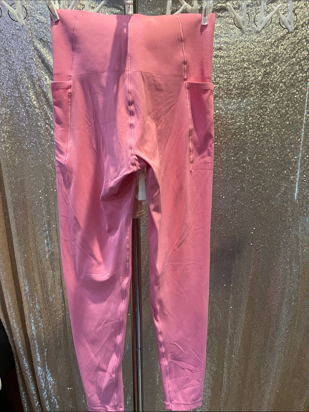 Pink High-Waist Leggings with Side Pockets